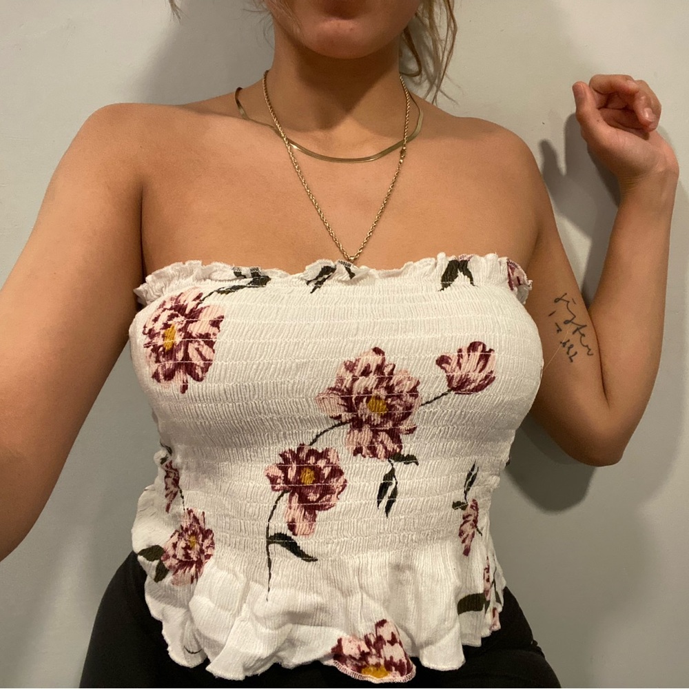 floral tube top